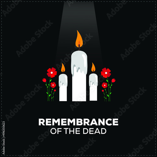 Remembrance of the Dead. Template for background, banner, card, poster. vector illustration.