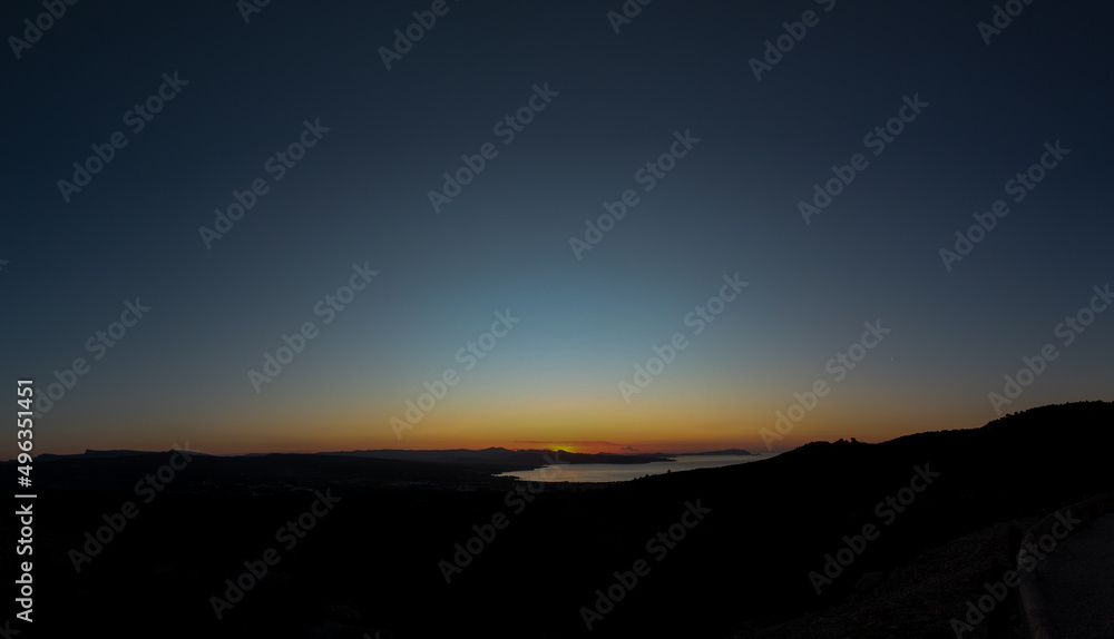 L'aurore depuis la route des Crêtes à La Ciotat en Provence