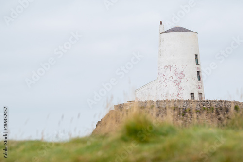 Tŵr Mawr Lighthouse at Ynys Llanddwyn, Anglesey, on the north Wales coast