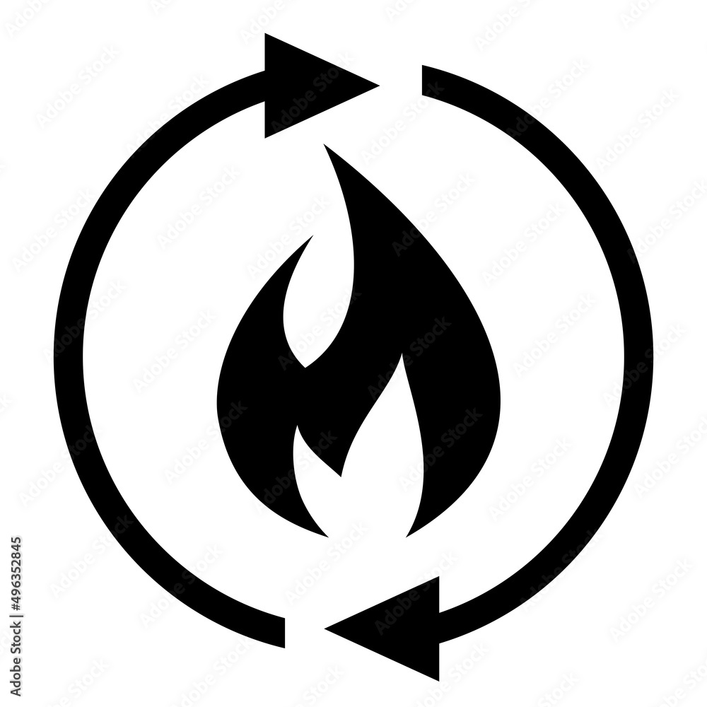Burn calories icon, metabolism symbol