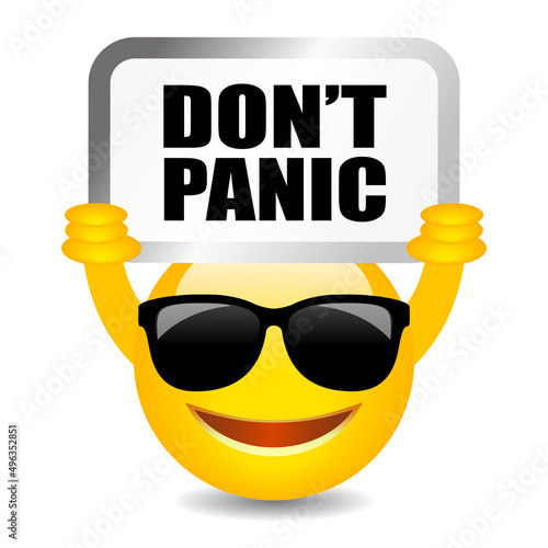 Cool emoji holding sign don t panic
