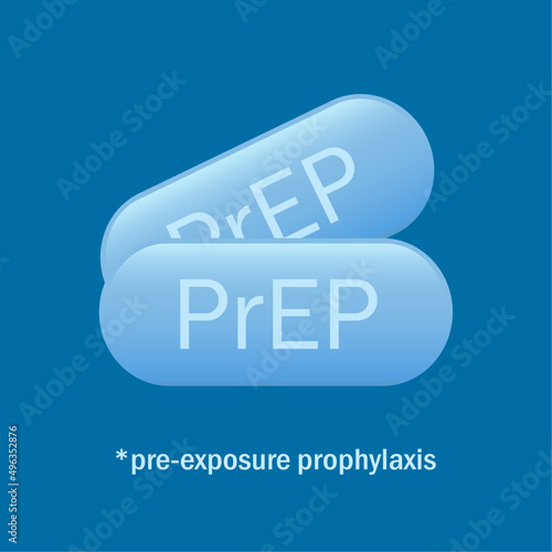 Prep pills vector cartoon, hiv prophylaxis medicament