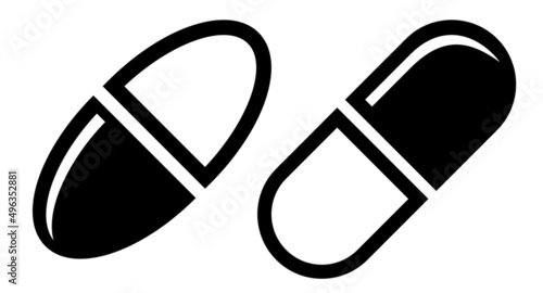 Medical pills vector icon