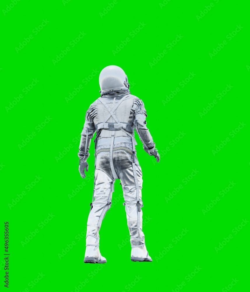 Astronaut isolated on green background Astronaut isolated on green background