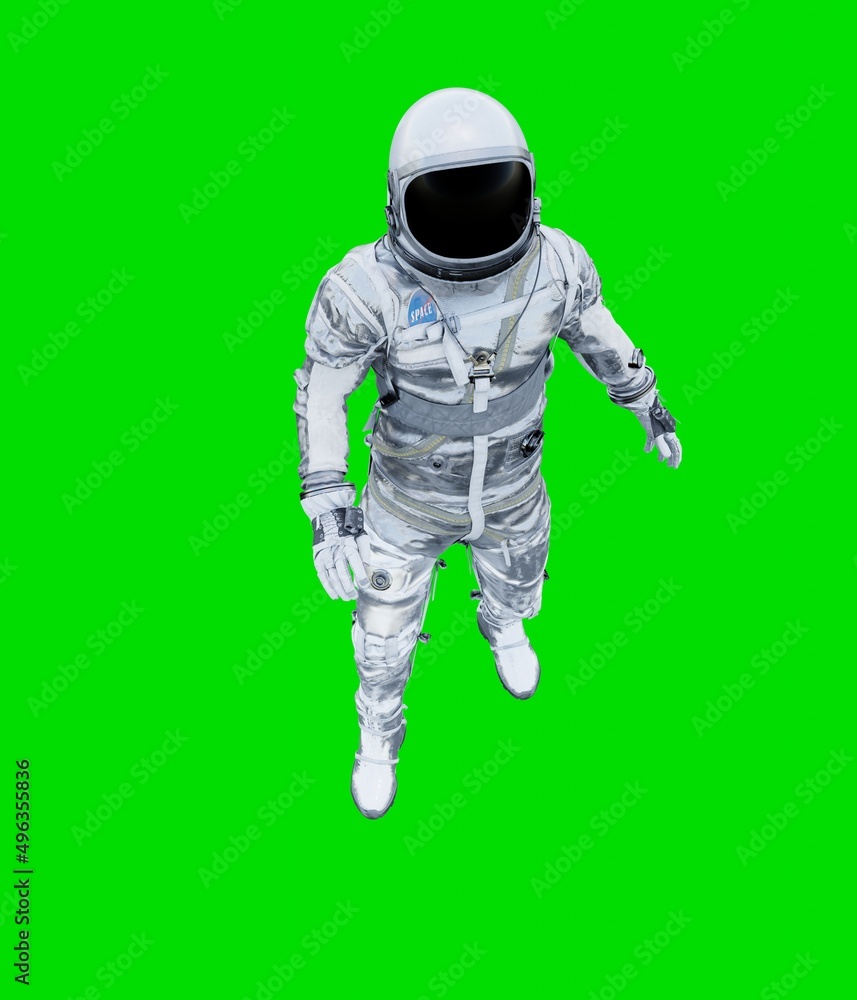 Astronaut isolated on green background Astronaut isolated on green background