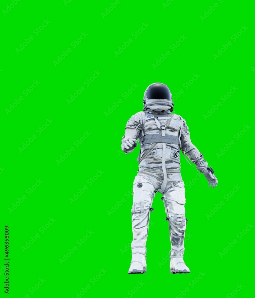 Astronaut isolated on green background Astronaut isolated on green background