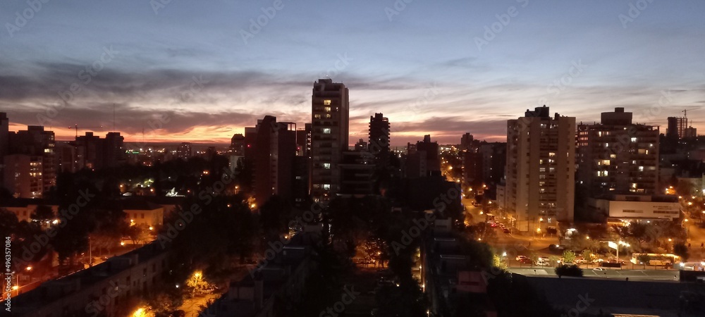 Obraz premium city at sunset