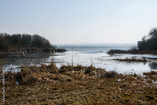 Early morning hike around Lake Dümmer near Diepholz, Damme and Lemförde. Here the lakeshore near Dümmerlohausen at Olga harbor.