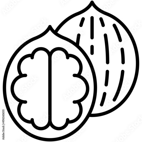 Walnut icon, Passover related vector illustration