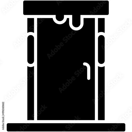 Door with lamp blood icon, Passover related vector illustration