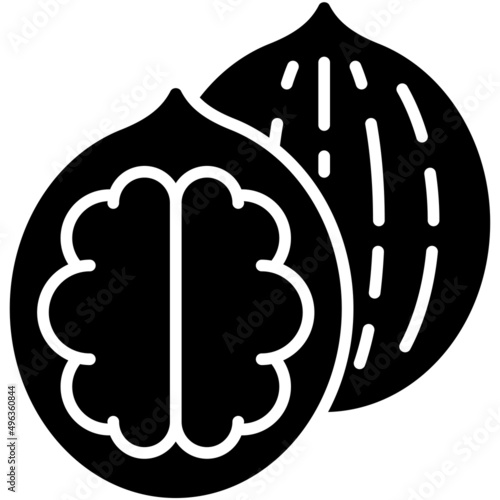 Walnut icon, Passover related vector illustration