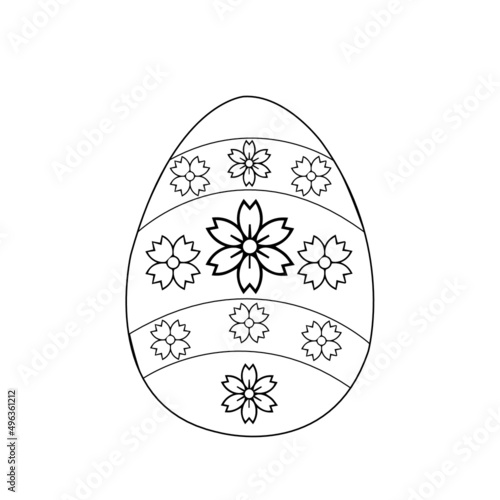 Black and White decorative Easter egg coloring page © Imaginary Anisa