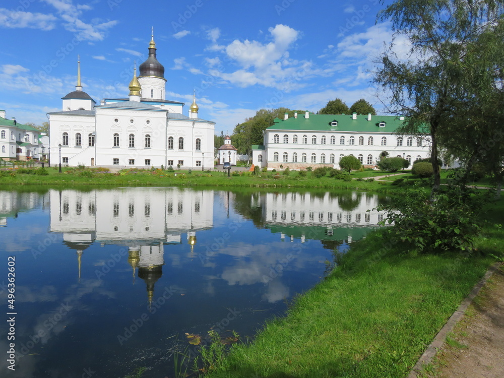 The monastery in the village of Elizarovo The Pskov region. Since 2000, the ancient monastery was restored and began to revive as a women's monastery.
