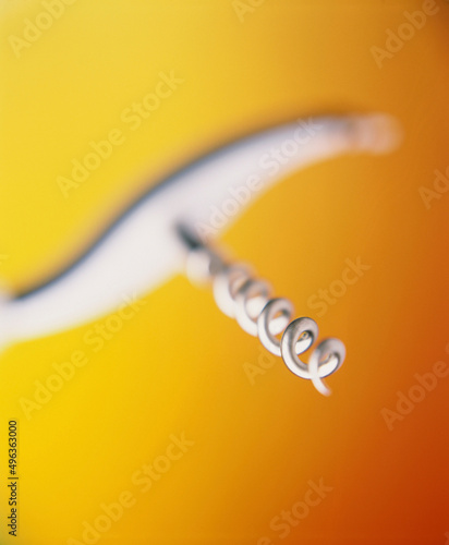 Close-up of a metal corkscrew