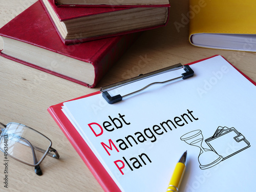 Debt Management Plan DMP is shown on the photo using the text