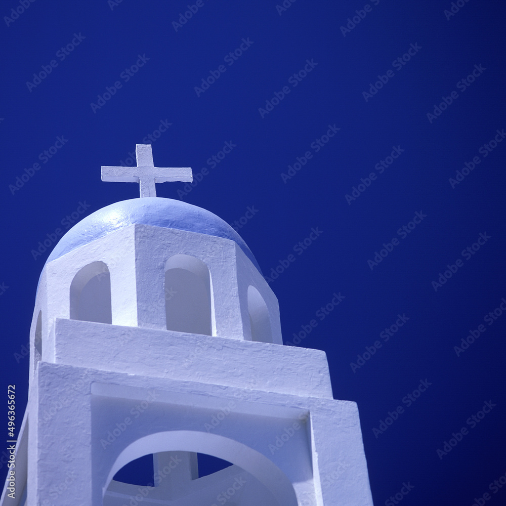 High section view of a church building, Greece High section view of a church building, Greece
