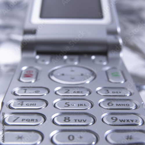 Close-up of a flip mobile phone