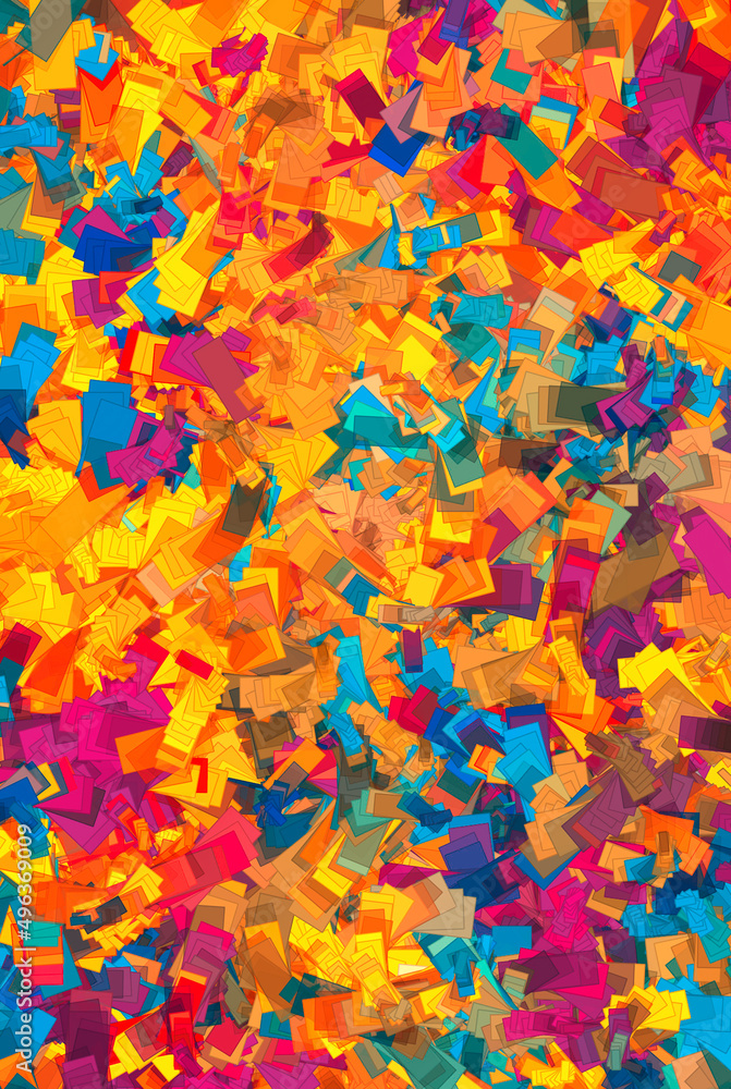 Multicolored rectangles stacked up and pushed in each other, happy wallpaper Multicolored rectangles stacked up and pushed in each other, happy wallpaper