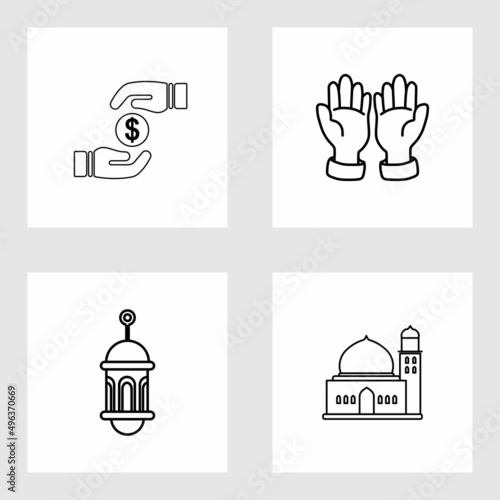 Ramadan icon packs can be used as reference material for your Ramadan-themed icon set