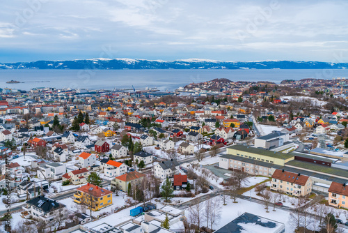 Aerial view of the Trondheim, the third most populous municipality in Norway © beataaldridge