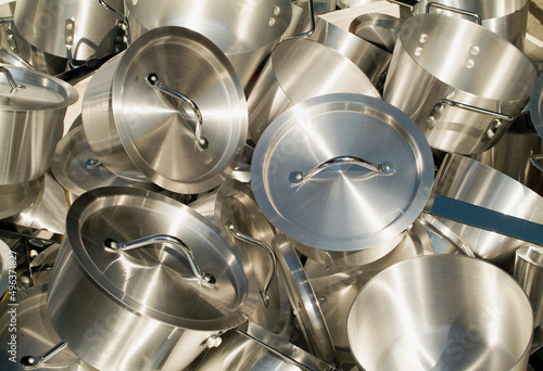 Close-up of pans
