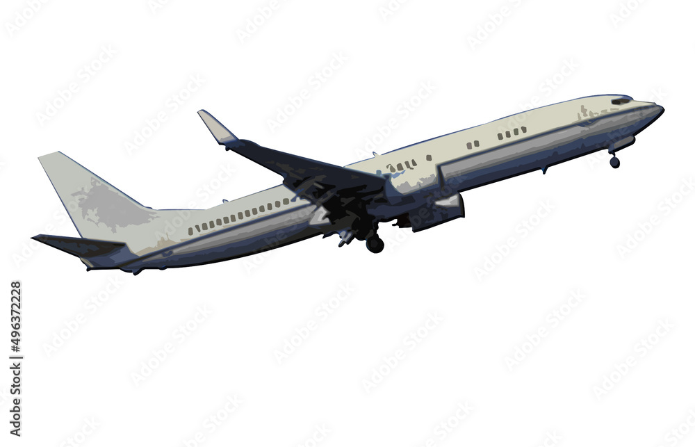 Obraz premium Illustration of an Airplane without Background AI (EPS) y JPEG