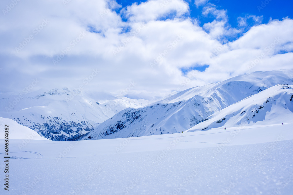 Winter mountain landscape, Alps, France