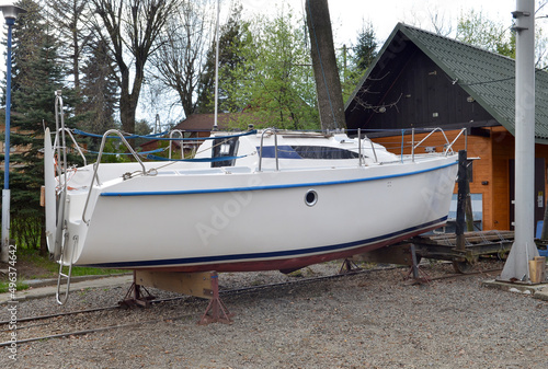 Boat during repair. White wherry photo