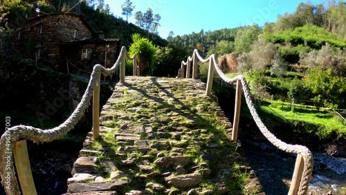 A schist bridge at Foz D'Égua, Arganil, Coimbra, Portugal.