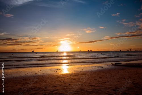 Colorful dawn over the sea