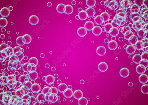 Shampoo bubble. Detergent bath foam, suds and soap for bathtub.