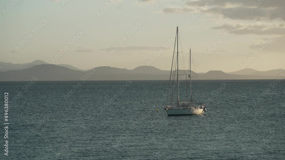 Fuerteventura from Playa Dorada Beach in late afternoon, Playa Blanca, Lanzarote, Canary Islands, Spain Fuerteventura from Playa Dorada Beach in late afternoon, Playa Blanca, Lanzarote, Canary Islands, Spain