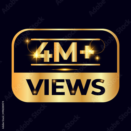 4 M or 4 million followers thank you 3d word on white background. 3d illustration for Social Network