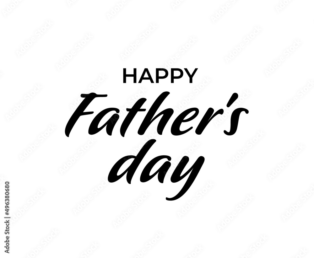 Happy Fathers Day modern hand drawn typography banner. Isolated brush pen holiday text. Father's day sale black and white calligraphy poster. Vector illustration Happy Fathers Day modern hand drawn typography banner. Isolated brush pen holiday text. Father's day sale black and white calligraphy poster. Vector illustration