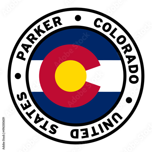 Round Parker Colorado United States Flag Clipart