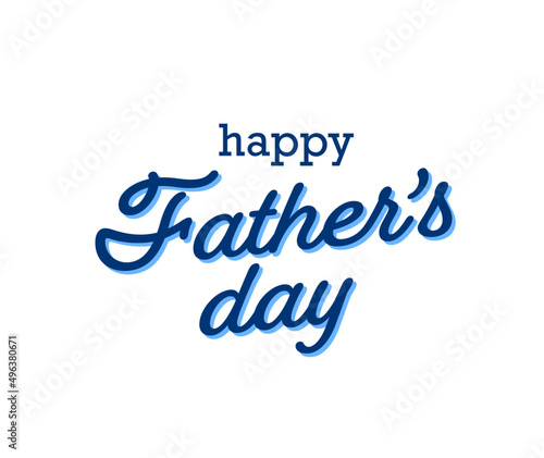 Happy Fathers Day hand drawn typography banner. Isolated single stroke text. Father's day sale promotion calligraphy poster. Vector illustration