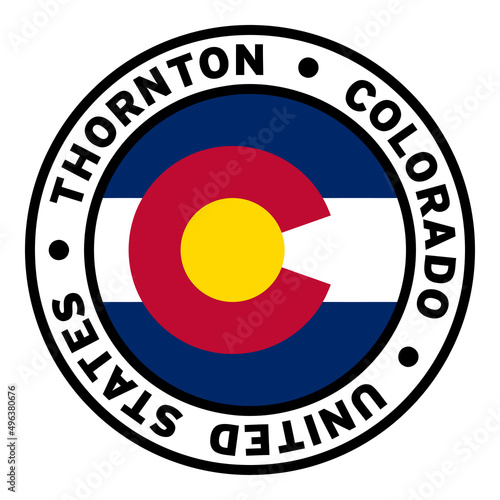 Round Thornton Colorado United States Flag Clipart