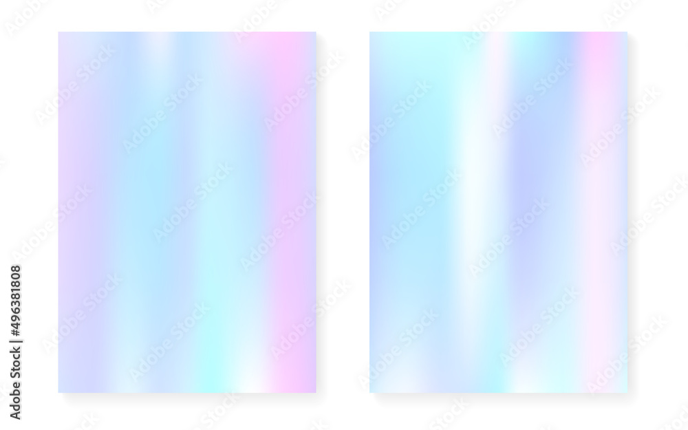 Hologram gradient background set with holographic cover. Hologram gradient background set with holographic cover.