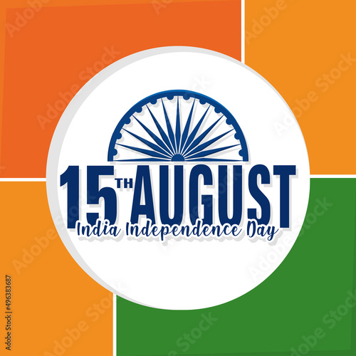 Poster colors India independence day vector illustration