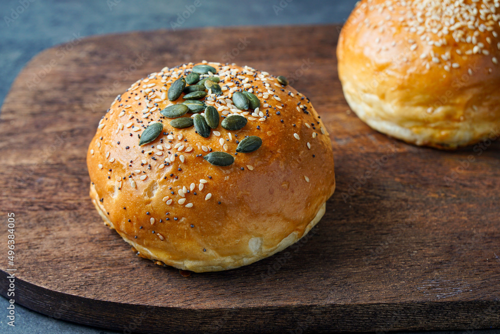 Homemade bread with pumpkin and sesame seeds. Homemade bread with pumpkin and sesame seeds.