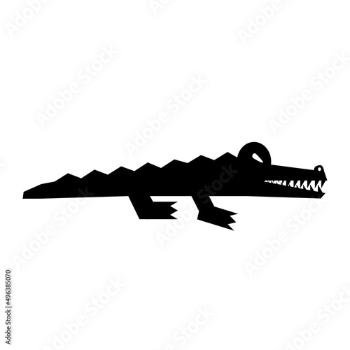 crocodile danger icon sign on a white backgrond.