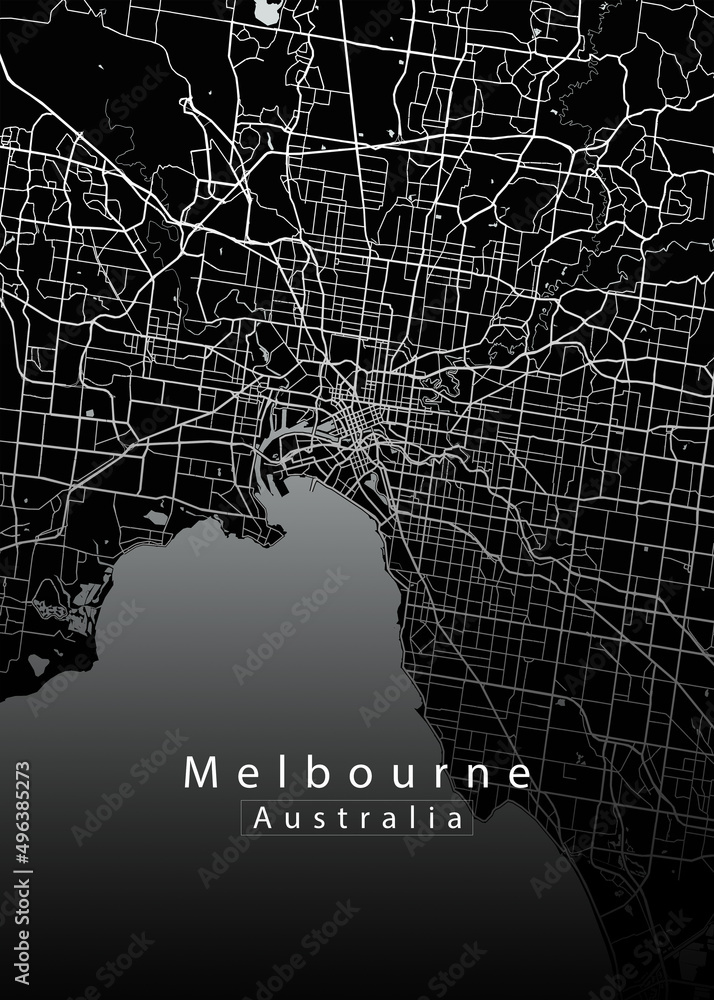 Naklejka premium Melbourne Australia City Map