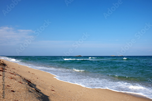 Fototapeta Naklejka Na Ścianę i Meble -  Gyeongpo Beach in Gangneung-si, South Korea. Gyeongpo Beach is a famous beach in Korea.
