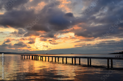 sunset at the pier © Aytug Bayer