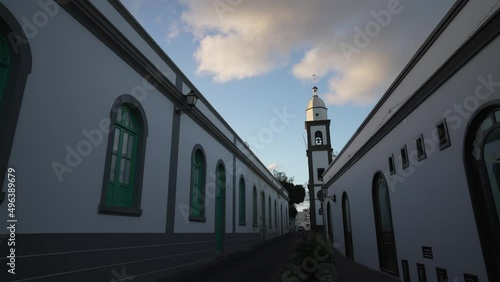Parroquia de San Gines church bell tower in Arrecife, Arrecife, Lanzarote, Canary Islands, Spain photo