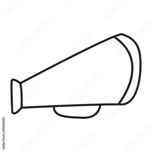 Cinematographic horn. Film industry design.Cinema megaphone hand drawn.Doodle sketch style vector illustration.Isolated on white background.