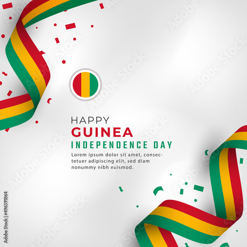 Happy Guinea Independence Day Celebration Vector Design Illustration. Template for Poster, Banner, Advertising, Greeting Card or Print Design Element photo