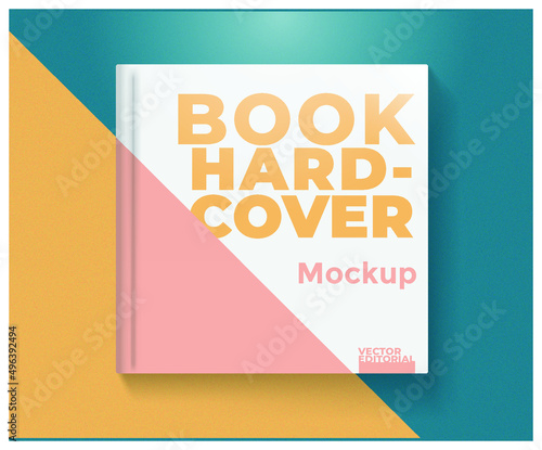 Square hard cover book mockup