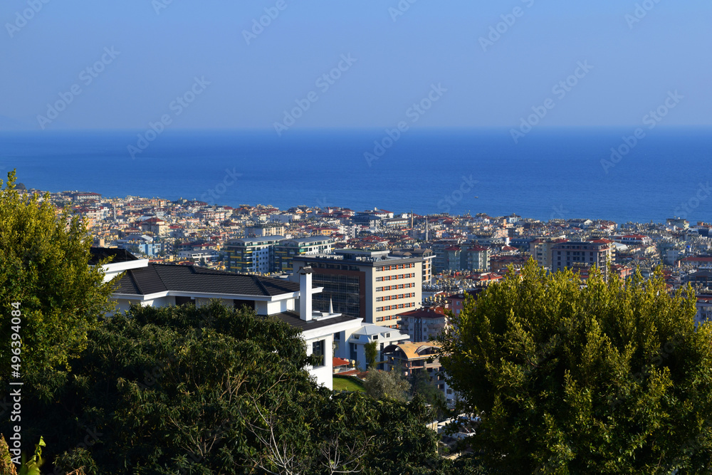 view of the city of Alanya and the sea