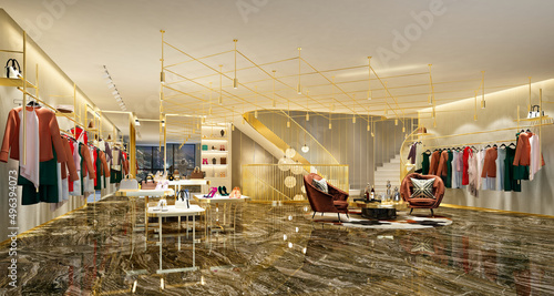 Bild auf Leinwand 3d render of fashion store